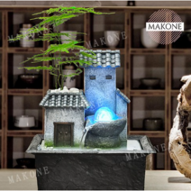 미니 분수대 거실 장식 인공 정원 폭포 소품 꾸미기 분수 실내, 작은 흑연 분수