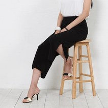 탱크걸 블랙루즈핏 트임 밴딩팬츠(B 27347) 밴딩팬츠
