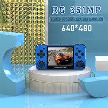 레트로게임기 휴대용 가정용 오락기256G RG351MP 휴대용 게임 플레이어 포켓 기계 3.5 인치 IPS 스크린 지, 07 Green 16G 7000 Game