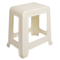 지오리빙 직사각 플라스틱 라탄 의자, 아이보리