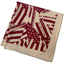 BENCHMARK FR 내화성 스트레치 반다나 미국산 6.4 Cal 경량 소프트 FRC 연회색. One Size, Red American Flag