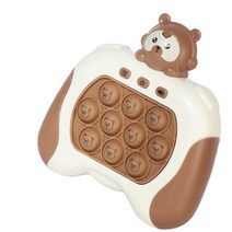 2세대 푸쉬팝 팝잇 말랑이 뮤직 게임기 로봇 캐릭터 피젯토이 꾹꾹이 스트레스해소장난감 v2, 브라운 웅웅