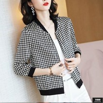 가바바 여성 블루종 유니크한 전체 패턴으로 포인트를 준 항공점퍼 G63527