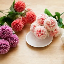 플라워트리 [플라워트리]폼폼소국부쉬 32cm 조화 인테리어 FAIAFT, 크림