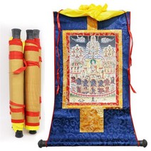 탱화 티벳 천주 석가모니 경면주사 thangka 표구사 탱화 불화 달마도 참선 불교미술 도매 불교 용품 - 120cm 대형 불교 예술 실크 padmasambhava 부처 5, 32x21cm, 05