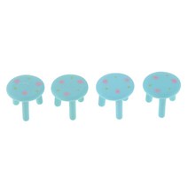 THE VEDO SHOP 공예 수지 테이블 및 의자 인형 이끼 마이크로 풍경 요정 정원 액세서리 홈 장식, 블루 꽃 L, 블루 핑크