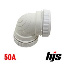 HJS 원터치 방음 2040 90도 엘보 DL 50A (PVC 이음관 PPI 평화 부속 직각 50mm), 1개