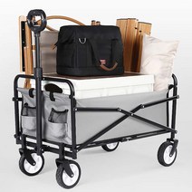 클린프로젝트 접이식폴딩 캠핑웨건 유아 취미 쇼핑 웨건, 그레이