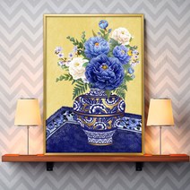 GDG8340 목단 그림 액자 꽃 A3 PEOVA1 (30 x 42) 모란 (골드프레임)