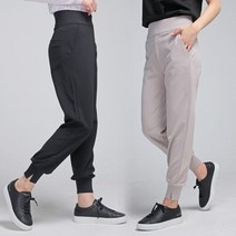 제이투제이 제이투제이 빅사이즈 여성골프웨어 군살커버 와이드 허리밴드 트임 조거팬츠 국내생산