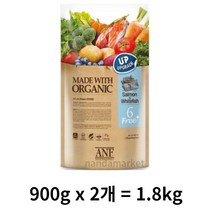 ANF 전연령 유기농 6Free 연어 애견사료, 생선, 900g, 4개