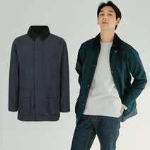 에디션 남성 네이비 코듀로이 카라 사파리 집업 자켓