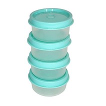 Tupperware Smidgets Tiny 28.3g(1온스) 컨테이너 시어 아쿠아 뚜껑 4개 세트