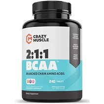 Crazy Muscle BCAA 120정 1000mg 아미노산 2:1:1, 240정