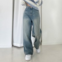 [레트로/힙한핏!] 실물 색감깡패 y2k 유니크 레트로 빈티지 워싱 브러쉬 오버핏 롱 와이드 데님 팬츠]폼데님팬츠
