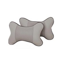 더피너클 차량용 헤드레스트 목쿠션 자동차 라인 목베개 2종 세트, 그레이+그레이