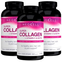 GNC 미국직구 네오셀 3통 콜라겐 플러스 비타민C 비오틴 360정, 360정 x 3통, 3개