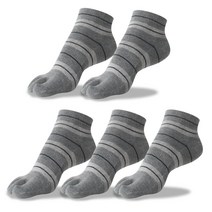 양말조아 남자 가는 줄무늬 발편한 발가락양말( 2set+1p) 단목/중목-5족