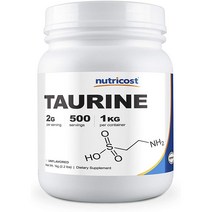 Nutricost 뉴트리코스트 타우린 분말 1kg 500회분 1통 Taurine Powder, 1000g