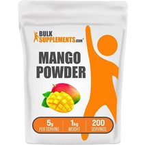 벌크 서플리먼츠 닷컴(BULK SUPPLEMENTS.COM) Bulksupplements.com 망고 파우더 - 과일 향료 요거트 스무디 첨가제 및 주스용 1회 제공량당 5g 2, 2.2 Pound (Pack of 1)