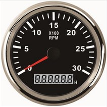 타코메타 타코미터 디젤 엔진 자동차 트럭 해양 보트 게이지 85mm 9-32V 디지털 시간 계 0-3000RPM, 02 BS
