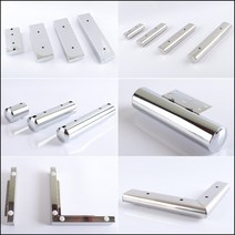 베르망 가구다리 쇼파다리 소파다리 침대다리 가구발 높이조절발 발통 철재다리 철제다리 2호, (선택06) L자 사각 스틸크롬 한면 40mm