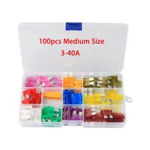 50/80/180pcs 5/10/15/20/30A 자동차 자동 중소 블레이드 퓨즈 오토바이 보트 트럭 자동차 블레이드 퓨즈 구색 세트, 100pcs Medium