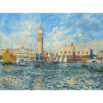 모모픽스페인팅 DIY명화그리기 40x50cm 르누아르 베니스의 두칼레 궁전 물감2배