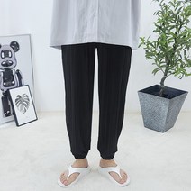 냉감 쿨 플리츠 남자 여름 스판 밴딩 벌룬 조거 팬츠 바지 3컬러