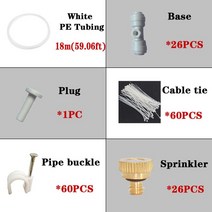 수동식농약분무기 유제살포기 압축 농업용 분무 스프레이 냉각 물 안개 시스템 정원 야외 미스트 가정용 관, 18m White Kit