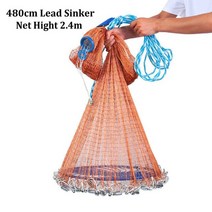 비행 디스크로 업그레이드 된 미국 핸드 캐스트 그물 쉬운 던지기 플라이 낚시 그물 직경 300cm-720cm 낚시 네트워크 도구 작은 메쉬, 480cm Lead Sinkers_11