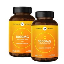 비타민 월드 비타민C 1000mg 로즈힙 250정 2개 Vitamin World Vitamin-C Rose Hips, 1세트