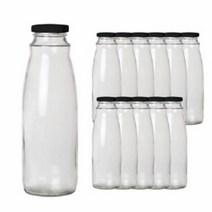 토마토주스 유리병 1L 블랙캡, 골드
