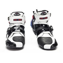 오토바이부츠 라이딩 장비 오토바이 라이딩화 A9003 남녀 공용 마이크로 화이버 발목 보호 부츠 충돌 방지 미끄럼 신발, 없음, White+7.5