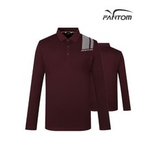 팬텀 골프 fantom남성 어깨 포인트 카라 긴팔 티셔츠 F212B3TO904_WN, 110, WN