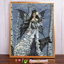 프랑스 자수 북유럽 Abstract Girl Printed Canvas Cross Stitch Complete Kit DIY Embroidery Handicraft Handmad, 06 100x130cm, 10 HMA68615