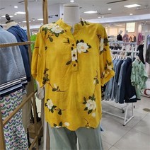 스테파니 DP01 빅플라워 아사 면 블라우스 A22SH2601