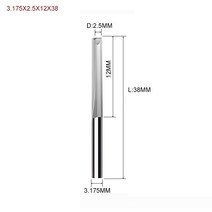 CNC조각기 각인기1개 3.175mm 4mm 6mm 8mm 2 개의 플루트 스트레이트 슬롯 엔드 밀링 커터 목재 CNC 조각, 08 3.175X2.5X12