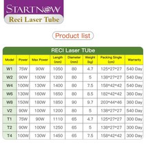 우드버닝기 Startnow-Reci T4/W4 CO2 레이저 튜브 100-130W Dia.65mm 조각기 절단기 램프 나무 상자, 01 Reci T4