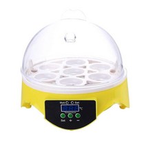병아리부화기 계란부화기 알부화기 mini 7 egg incubator poultry incubator brooder 디지털 온도 부화장 계란 인큐베이터 해처 치킨 오리 새, 노란색, 나는 플러그