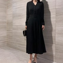 나잇벨라 버시 플리츠 니트 롱원피스