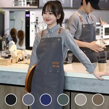 방수 바리스타 앞치마 어린이집 교사용 미용 카페용 원피스 미용실 주방, 블랙, 1개