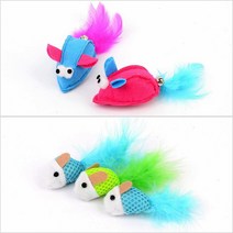 socean 고양이 쥐돌이 깃털 장난감 쥐잡기 놀이 마우스 캣 토이 애묘 인형 반려묘 놀이감 혼자 노는 장난감 혼자 놀, 3P
