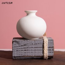 CNTCSM장식 도자기 작은 꽃병 화이트 꽃병 공예품 꽃꽂이 디퓨저 병 거실 도자기, 초벌구이 작은 꽃병 스타일 1