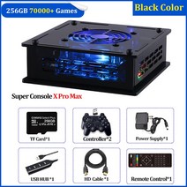 TSINGO Super Console X Pro Max 4K HD TV 비디오 게임 콘솔 PSPPS1N64DC 용 듀얼 시스템 S905X CPU 70000 게임 50 에뮬레이터, 42.256GB wireless black  US