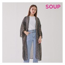 [SOUP] [숲] 쉬폰 플라워 롱 로브 가디건(SW7GDC0)