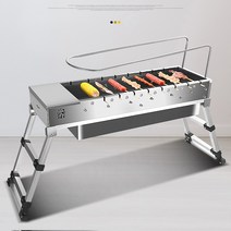 자동 회전 양꼬치구이 기계 숯불 바베큐 닭꼬치 캠핑 그릴 화로, 2(겸용 꽂이 고급형)