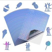 20 매 A4 크기 홀로그램 인쇄용 비닐 스티커 용지 레인보우 인쇄용 방수 용지 잉크젯 및 레이저 프린터 용, 03 star