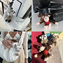 [유유존] 주주인형키링 너구리 원숭이 늑대 가방장식 홀더 열쇠, 주주인형키링_원숭이