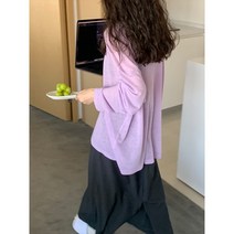 원파 BLUEPOPS 11 색 선택가능 라운드넥 솔리드 무지 얇은 티셔츠 여자 풀오버 긴소매 상의 여성 E2006 x5개